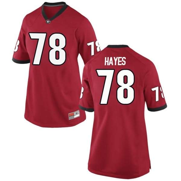 Women's Georgia Bulldogs #78 D'Marcus Hayes Red Game College NCAA Football Jersey FYR35M2R