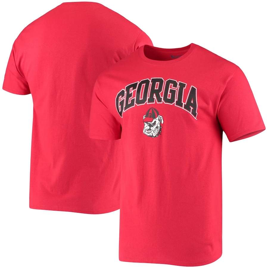 Men's Georgia Bulldogs Red Champion Classic Campus College NCAA Football T-Shirt LPD73M8Q