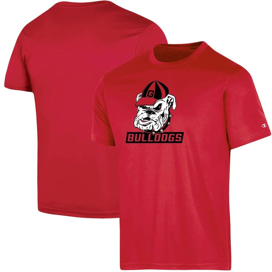 Men's Georgia Bulldogs Red Champion Logo Impact College NCAA Football T-Shirt HPI70M8Z