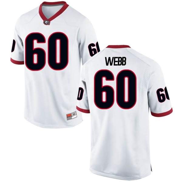 Men's Georgia Bulldogs #60 Clay Webb White Game College NCAA Football Jersey MXN85M0W
