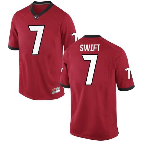 Men's Georgia Bulldogs #7 D'Andre Swift Red Game College NCAA Football Jersey IJF76M0V