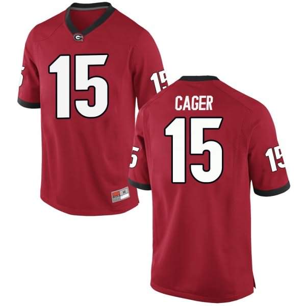 Men's Georgia Bulldogs #15 Lawrence Cager Red Replica College NCAA Football Jersey JWR20M1Z