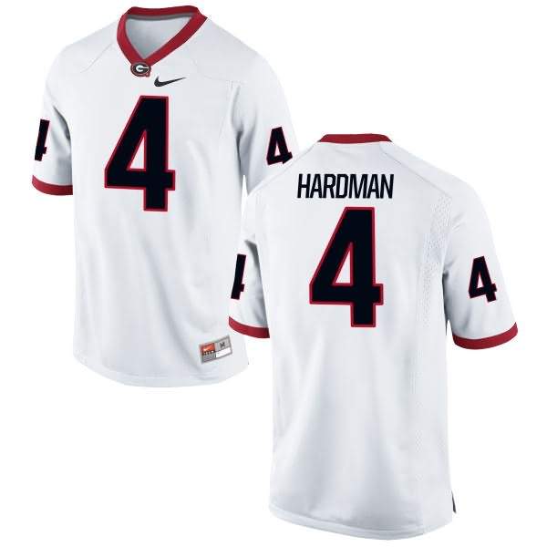 Men's Georgia Bulldogs #4 Mecole Hardman White Authentic College NCAA Football Jersey MYX33M1K