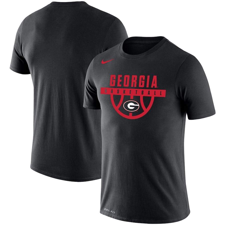 Men's Georgia Bulldogs Basketball Drop Legend Performance Black College NCAA Football T-Shirt BJN10M0D