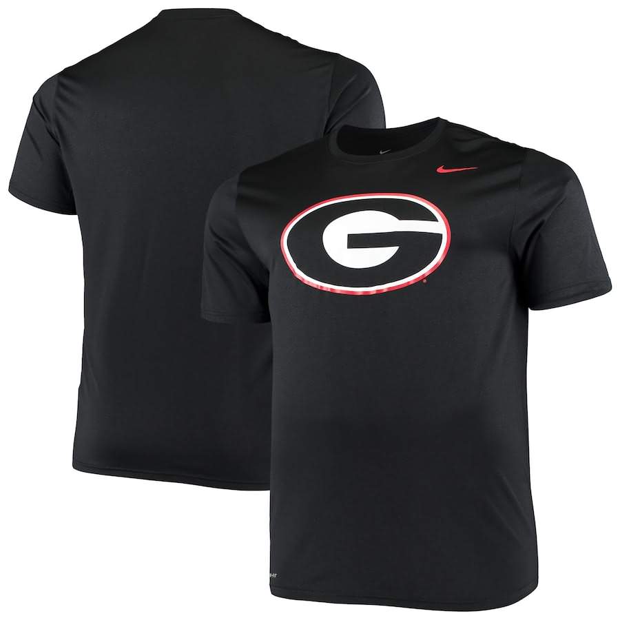 Men's Georgia Bulldogs Big & Tall Legend Primary Black Performance Logo College NCAA Football T-Shirt SUJ81M7Z