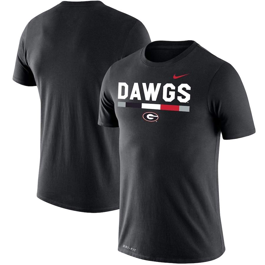 Men's Georgia Bulldogs Big & Tall Legend Staff Performance Black College NCAA Football T-Shirt LZS60M2G