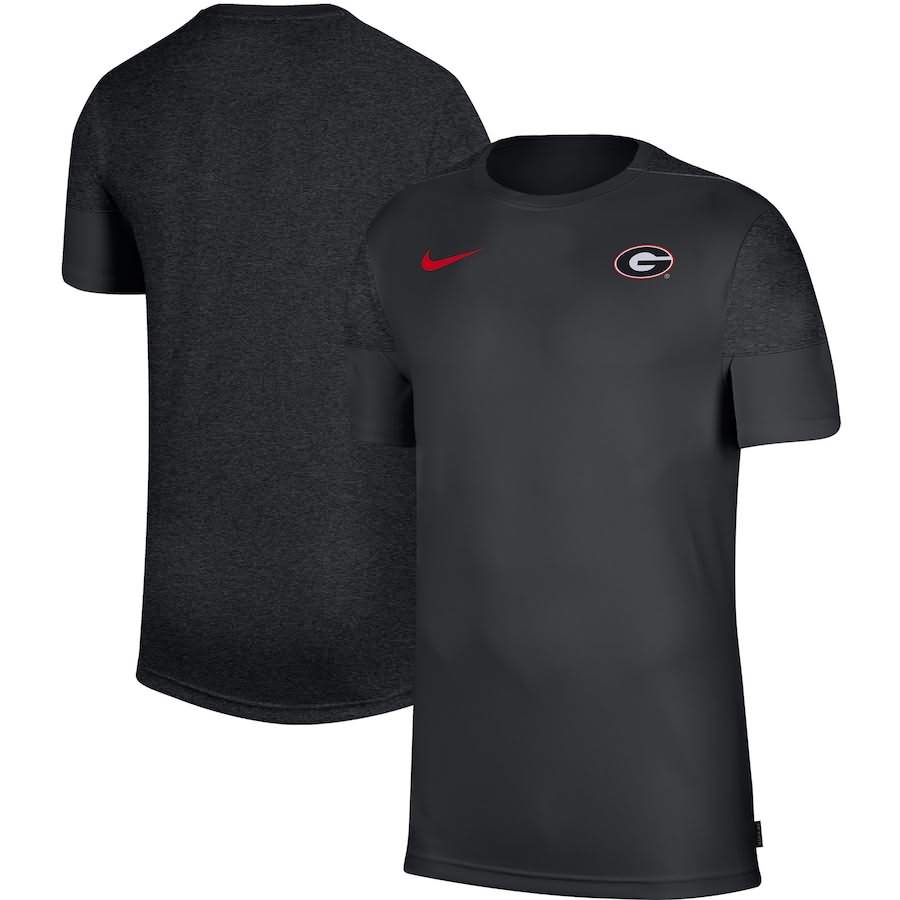 Men's Georgia Bulldogs Coaches Performance Black College NCAA Football T-Shirt XAB35M0H