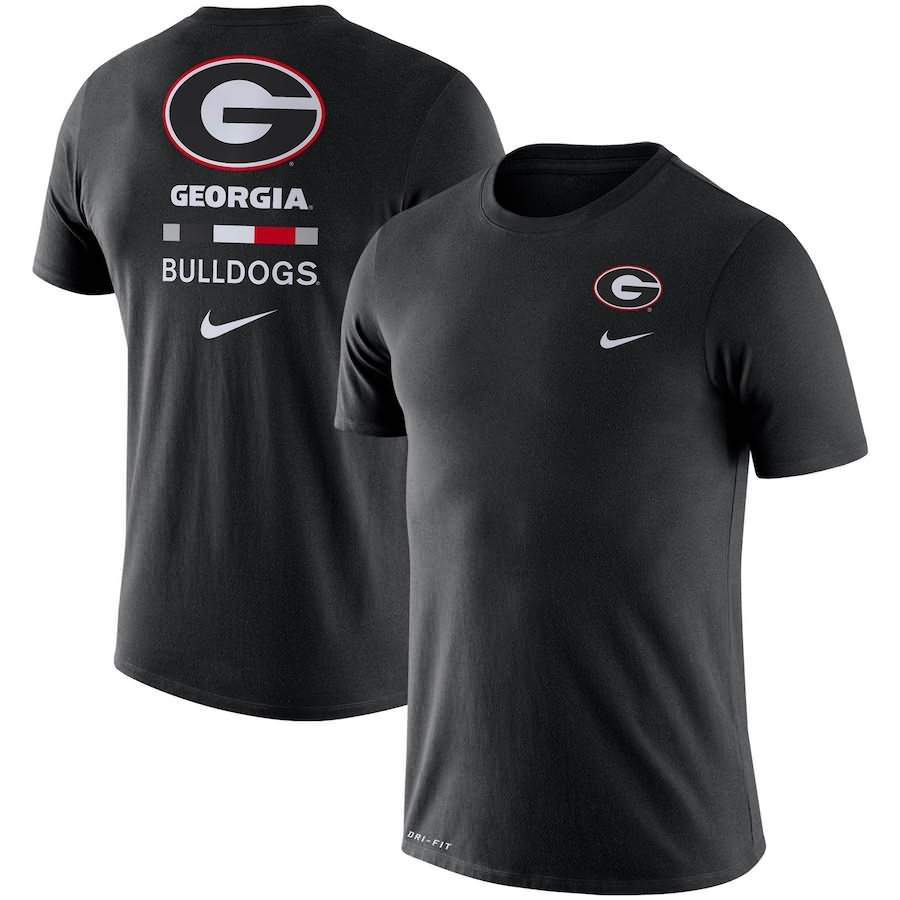 Men's Georgia Bulldogs DNA Black Performance Logo College NCAA Football T-Shirt GID21M8H