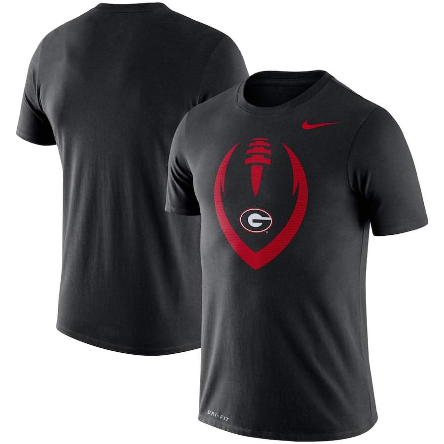 Men's Georgia Bulldogs Performance Football Black Legend Icon College NCAA Football T-Shirt AHG72M0F