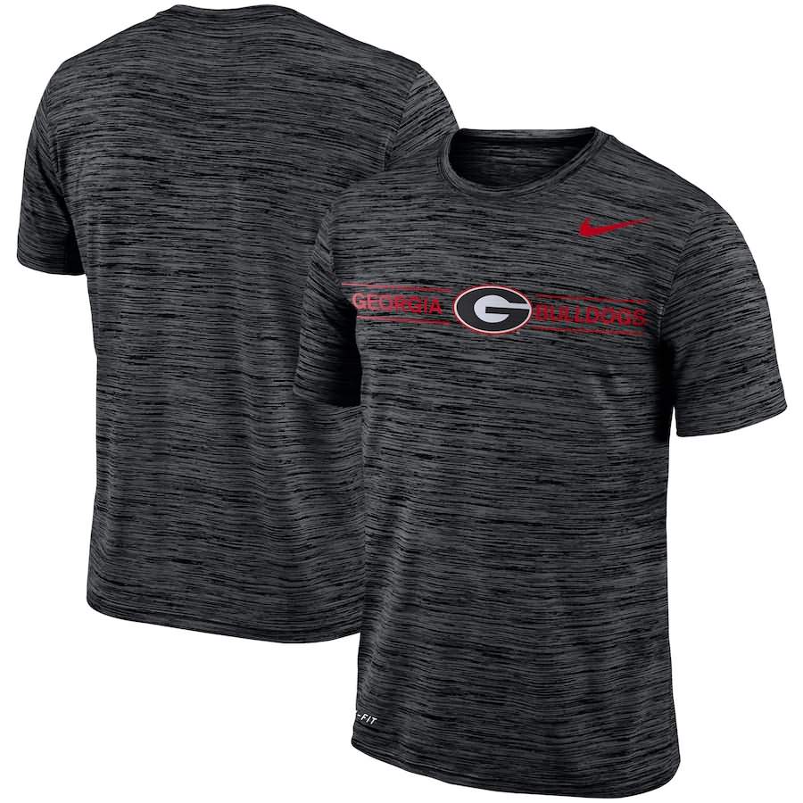 Men's Georgia Bulldogs Velocity Sideline Legend Performance Black College NCAA Football T-Shirt SXJ77M6A