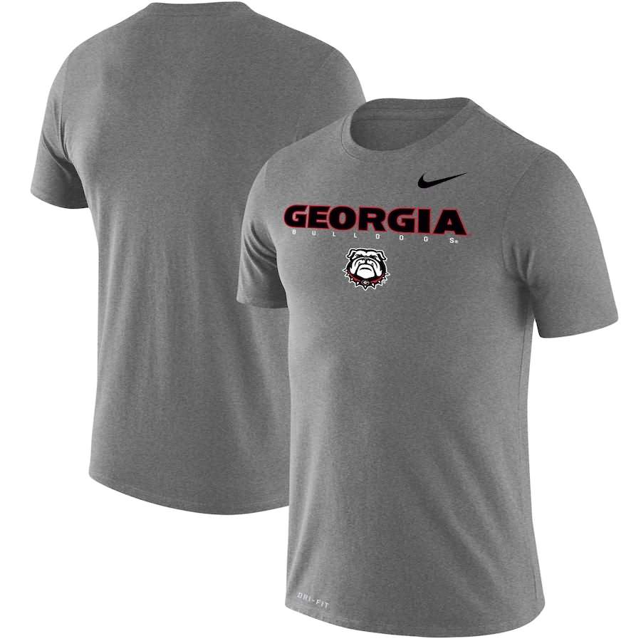 Men's Georgia Bulldogs Facility Legend Performance Gray College NCAA Football T-Shirt BRA87M1D