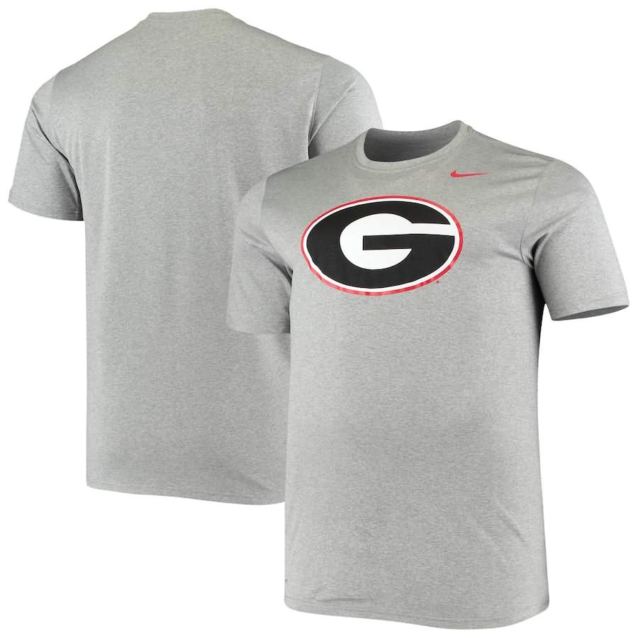 Men's Georgia Bulldogs Big & Tall Legend Primary Heathered Charcoal Performance Logo College NCAA Football T-Shirt XLH61M3J