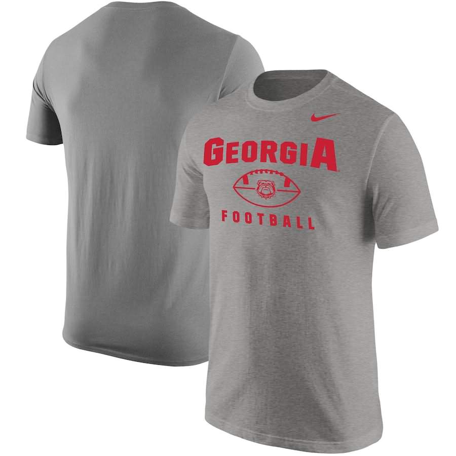 Men's Georgia Bulldogs Gray Heathered Football Oopty Oop College NCAA Football T-Shirt UBO14M7V