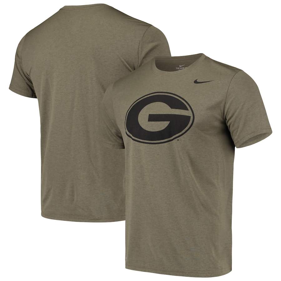 Men's Georgia Bulldogs Tonal Olive Legend Performance Logo College NCAA Football T-Shirt FZH51M7F