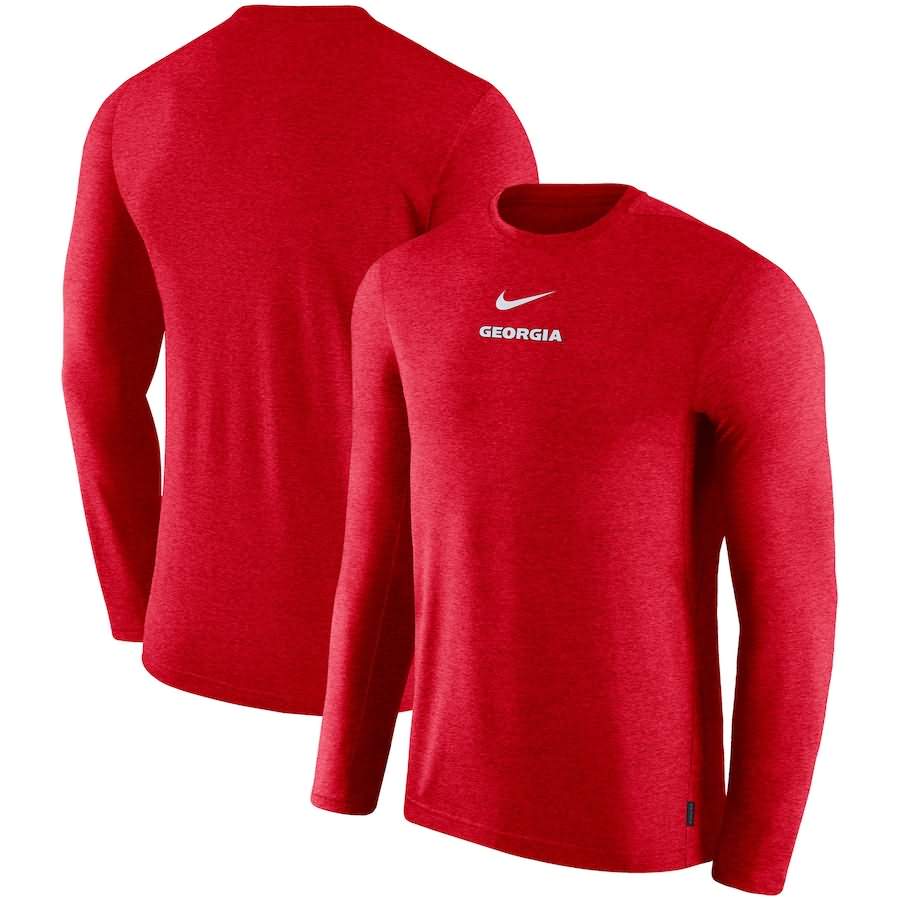 Men's Georgia Bulldogs 2019 Coaches Sideline UV Performance Red Top Long Sleeve College NCAA Football T-Shirt TSY46M2K