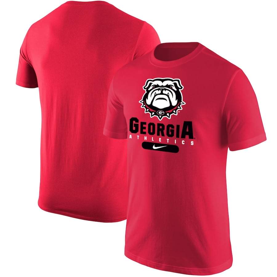 Men's Georgia Bulldogs Athletics Stack Red College NCAA Football T-Shirt WGG87M5Q