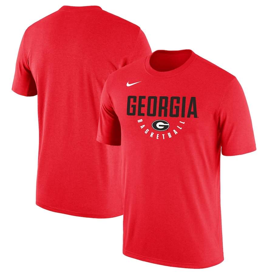 Men's Georgia Bulldogs Basketball School Name Performance Red College NCAA Football T-Shirt RVH42M4Z