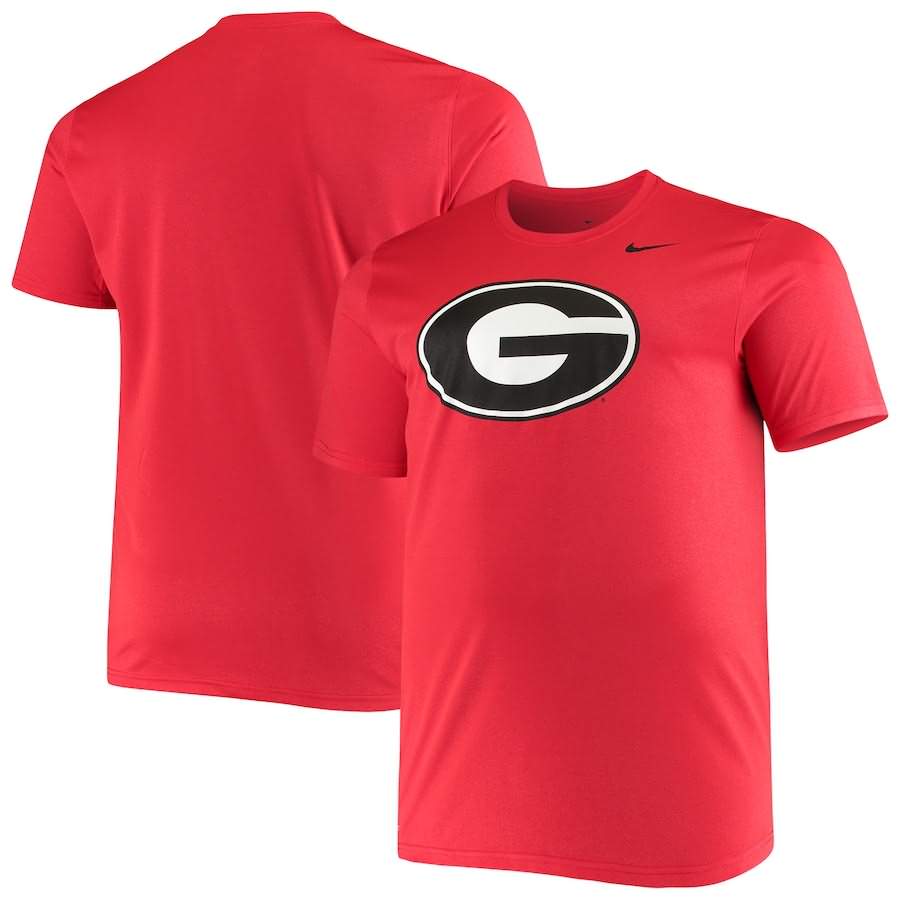 Men's Georgia Bulldogs Big & Tall Legend Primary Red Performance Logo College NCAA Football T-Shirt JGV51M0Y