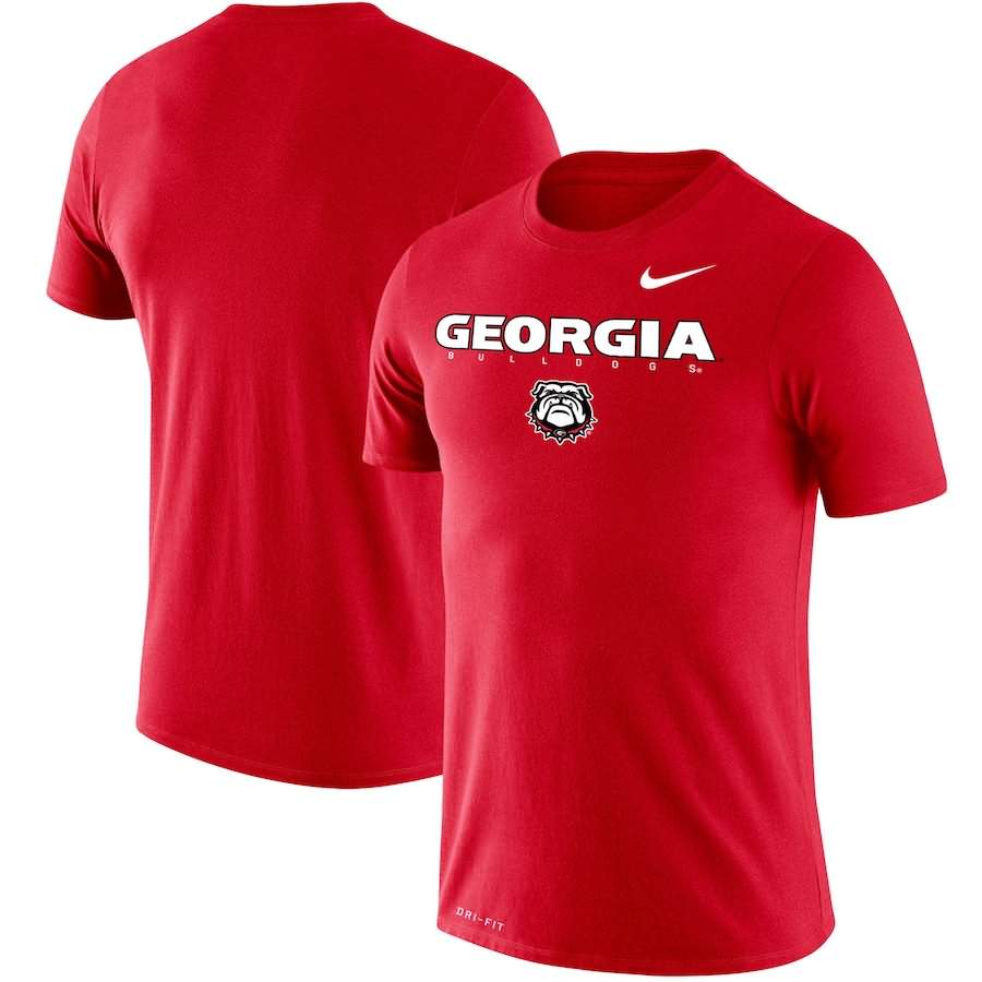Men's Georgia Bulldogs Facility Legend Performance Red College NCAA Football T-Shirt DSX07M2C