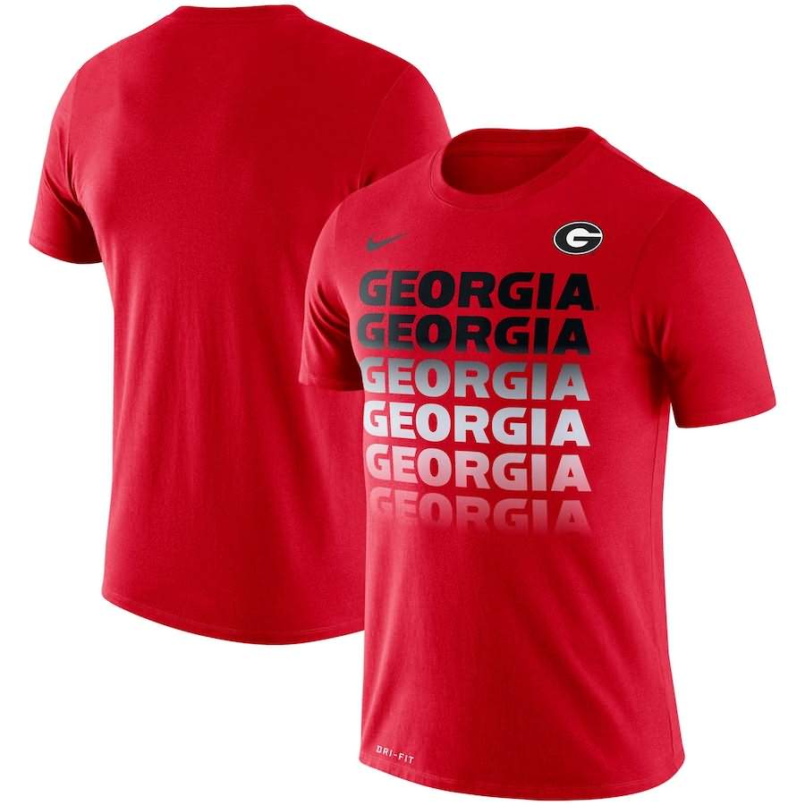 Men's Georgia Bulldogs Fade Performance Red College NCAA Football T-Shirt OVW58M2M
