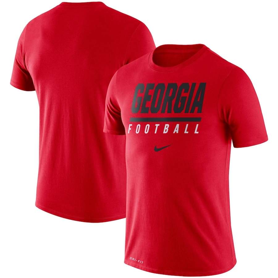 Men's Georgia Bulldogs Icon Red Wordmark Performance College NCAA Football T-Shirt NBG62M7Q