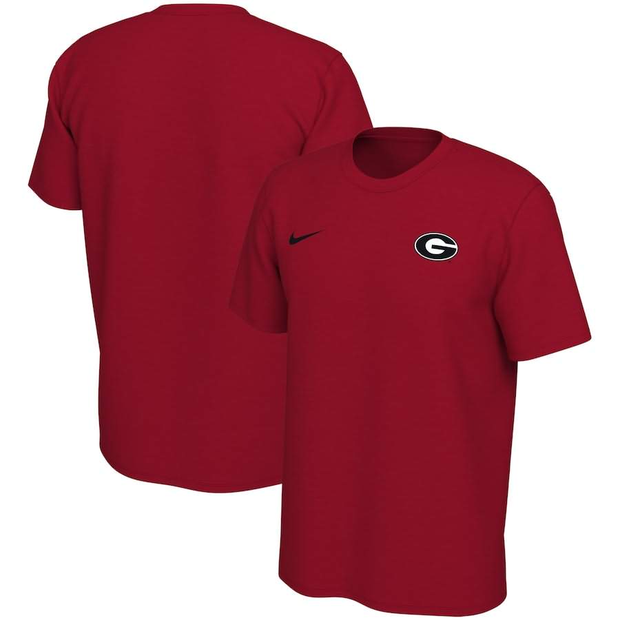 Men's Georgia Bulldogs Left Chest Red Legend Performance Logo College NCAA Football T-Shirt PHG55M7Y