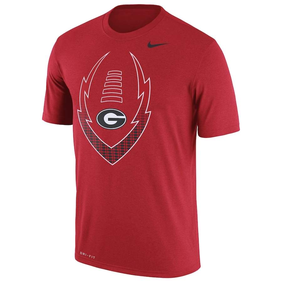 Men's Georgia Bulldogs Legend Red Performance Icon College NCAA Football T-Shirt ILT02M2G