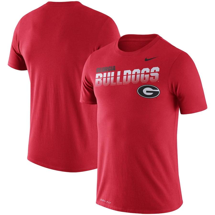 Men's Georgia Bulldogs Sideline Legend Performance Red College NCAA Football T-Shirt TVH68M5A