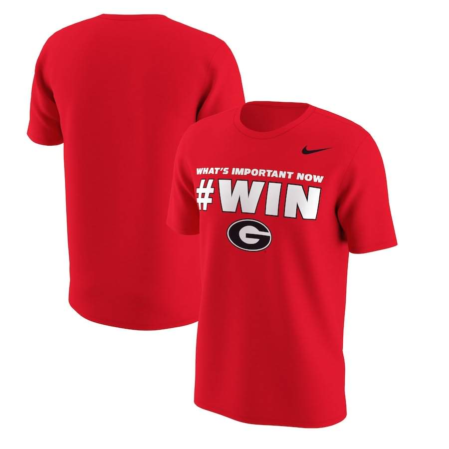 Men's Georgia Bulldogs Team Mantra Red College NCAA Football T-Shirt WUX33M6X