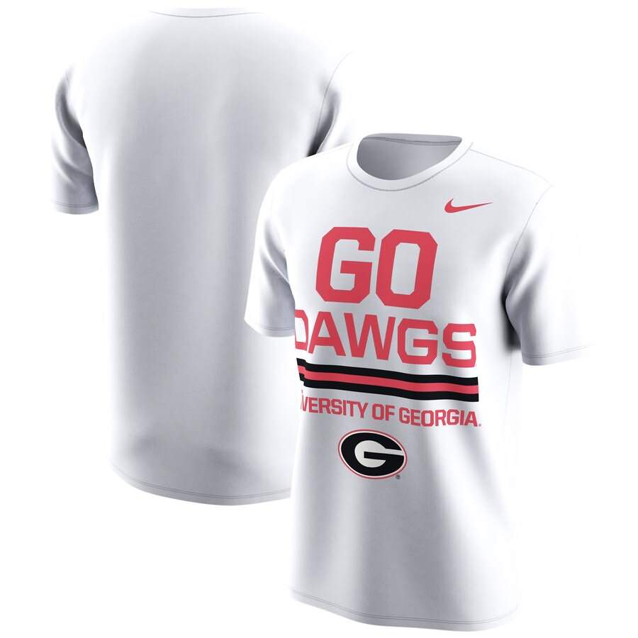 Men's Georgia Bulldogs Local Verbiage Performance White College NCAA Football T-Shirt VTZ84M6C