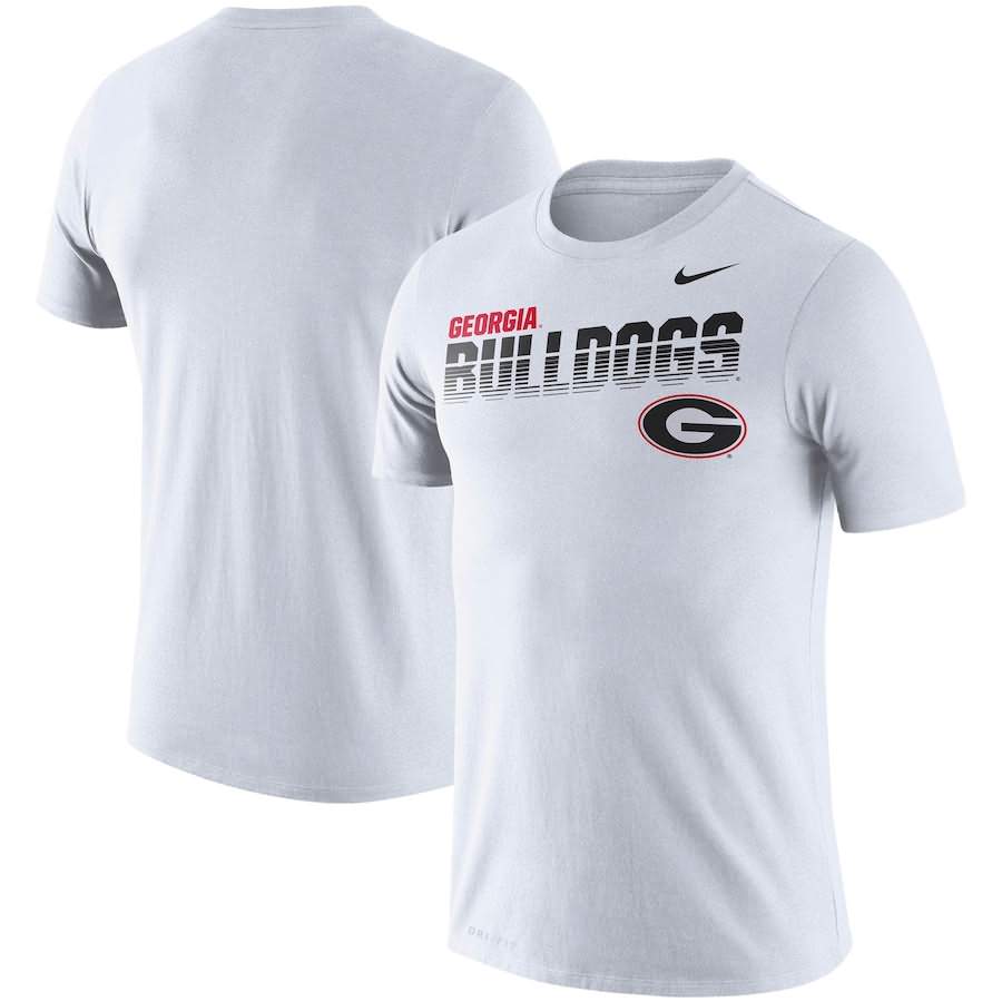 Men's Georgia Bulldogs Sideline Legend Performance White College NCAA Football T-Shirt GVW66M8N