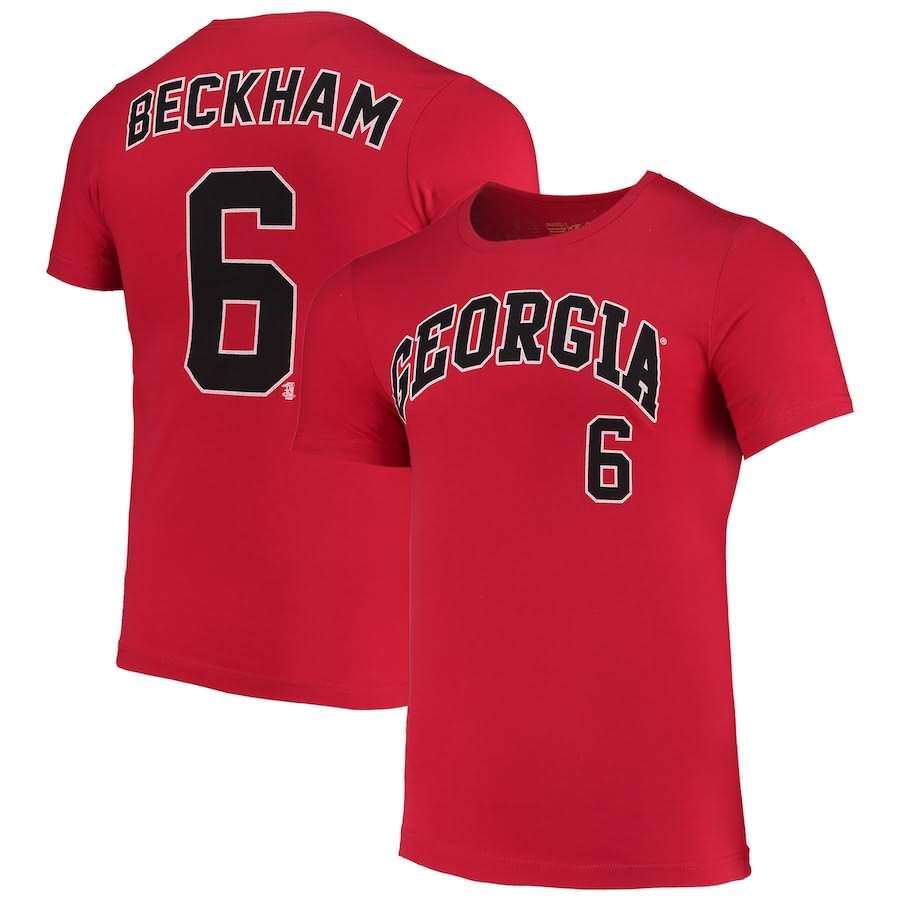 Men's Georgia Bulldogs Red Original Retro Brand Gordon Beckham Baseball Name & Number College NCAA Football T-Shirt DSQ46M4Q