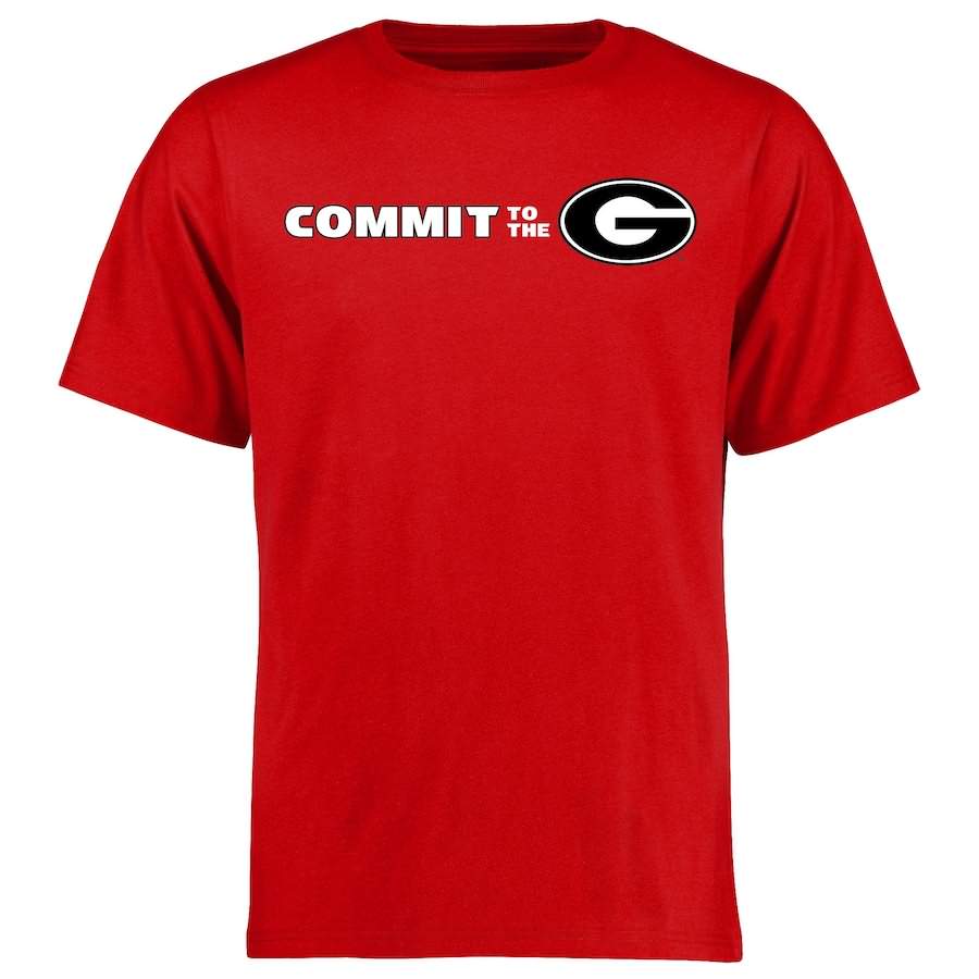 Men's Georgia Bulldogs Alternate Red One Logo College NCAA Football T-Shirt ZGG27M6X