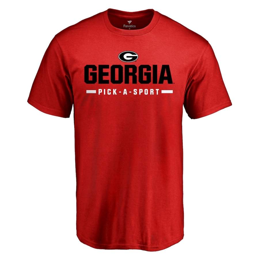Men's Georgia Bulldogs Custom Sport Wordmark Red College NCAA Football T-Shirt GQW47M0L