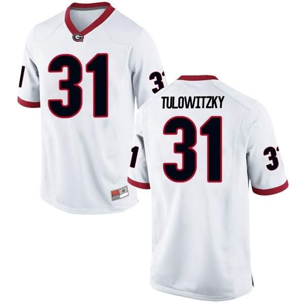 Men's Georgia Bulldogs #31 Reid Tulowitzky White Game College NCAA Football Jersey DHQ00M6Y