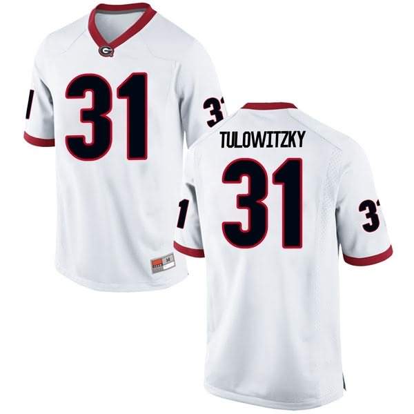 Men's Georgia Bulldogs #31 Reid Tulowitzky White Replica College NCAA Football Jersey JMG83M2Y