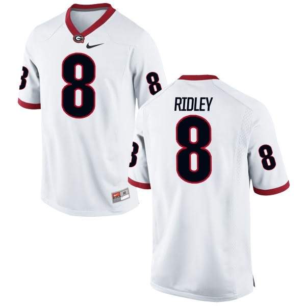 Men's Georgia Bulldogs #8 Riley Ridley White Authentic College NCAA Football Jersey OLO83M6C