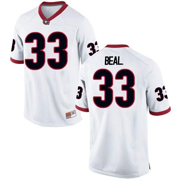 Men's Georgia Bulldogs #33 Robert Beal Jr. White Replica College NCAA Football Jersey WFX70M3N