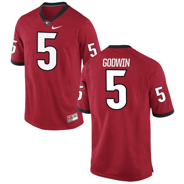 Men's Georgia Bulldogs #5 Terry Godwin Red Authentic College NCAA Football Jersey BME47M8A