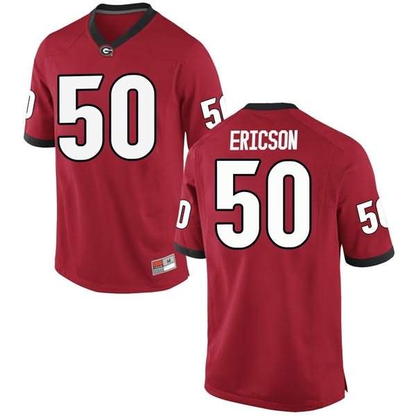 Men's Georgia Bulldogs #50 Warren Ericson Red Replica College NCAA Football Jersey IOM18M7C