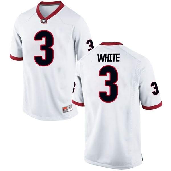 Men's Georgia Bulldogs #3 Zamir White White Game College NCAA Football Jersey QRB51M5N