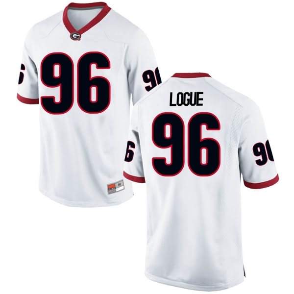 Men's Georgia Bulldogs #96 Zion Logue White Replica College NCAA Football Jersey HYO83M5H
