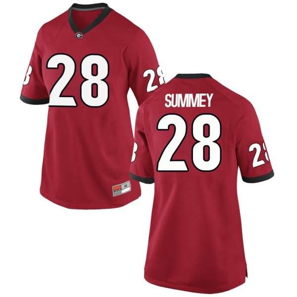 Women's Georgia Bulldogs #28 Anthony Summey Red Game College NCAA Football Jersey YPF42M1E