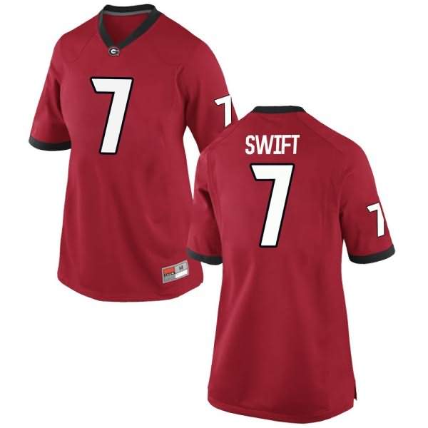 Women's Georgia Bulldogs #7 D'Andre Swift Red Game College NCAA Football Jersey RII37M3Z