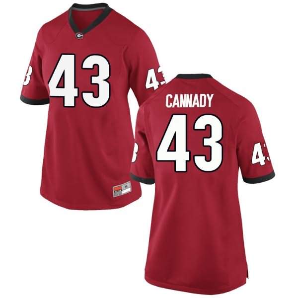 Women's Georgia Bulldogs #43 Jehlen Cannady Red Game College NCAA Football Jersey OGQ43M3M