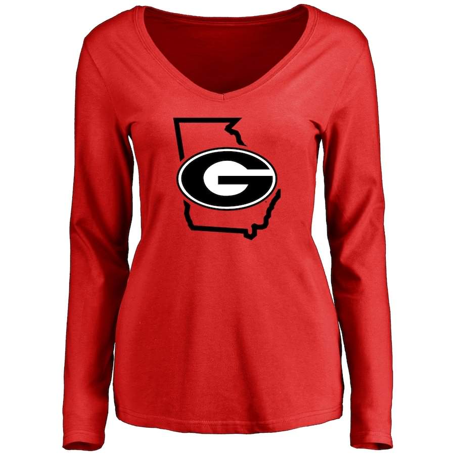 Women's Georgia Bulldogs Tradition State Red Long Sleeve College NCAA Football T-Shirt GPT48M3B