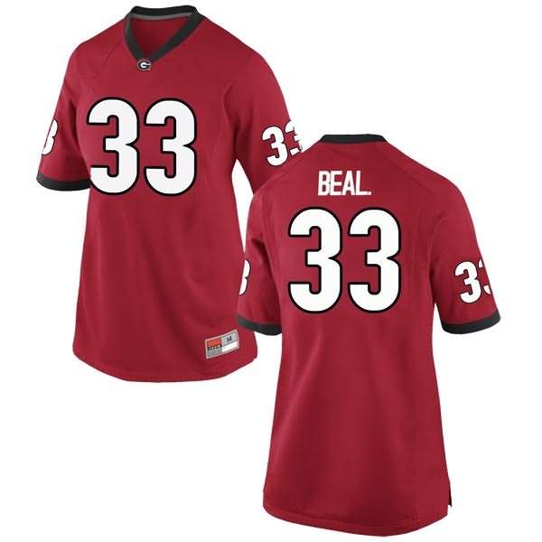 Women's Georgia Bulldogs #33 Robert Beal Jr. Red Replica College NCAA Football Jersey HVW72M1U
