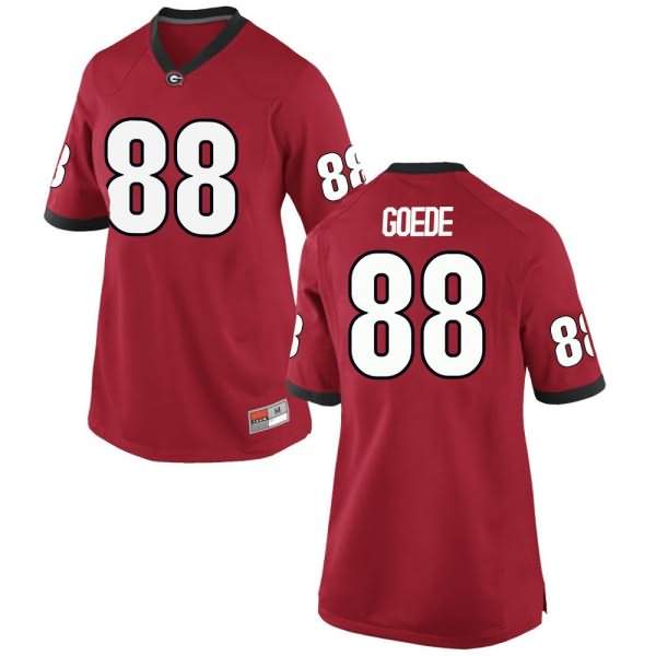 Women's Georgia Bulldogs #88 Ryland Goede Red Game College NCAA Football Jersey ZVM68M8A