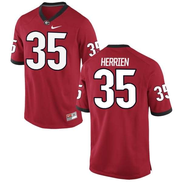 Youth Georgia Bulldogs #35 Brian Herrien Red Authentic College NCAA Football Jersey WTV23M0C