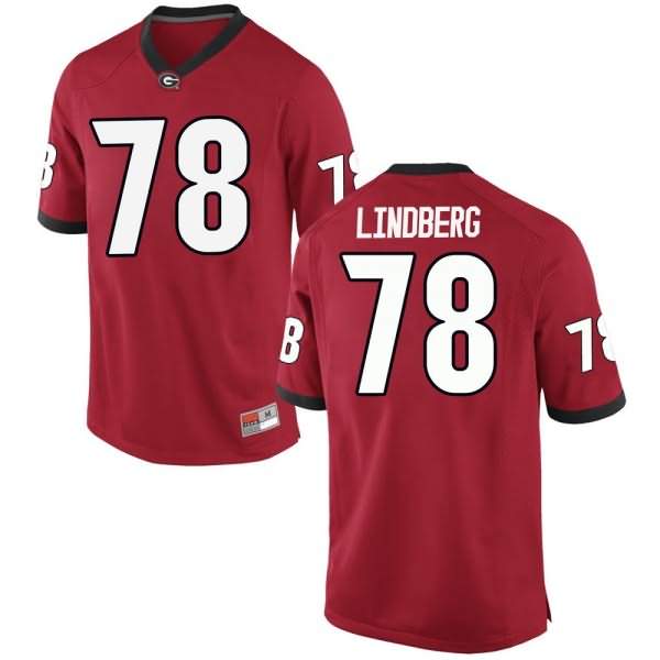 Youth Georgia Bulldogs #78 Chad Lindberg Red Game College NCAA Football Jersey WSY54M5Z